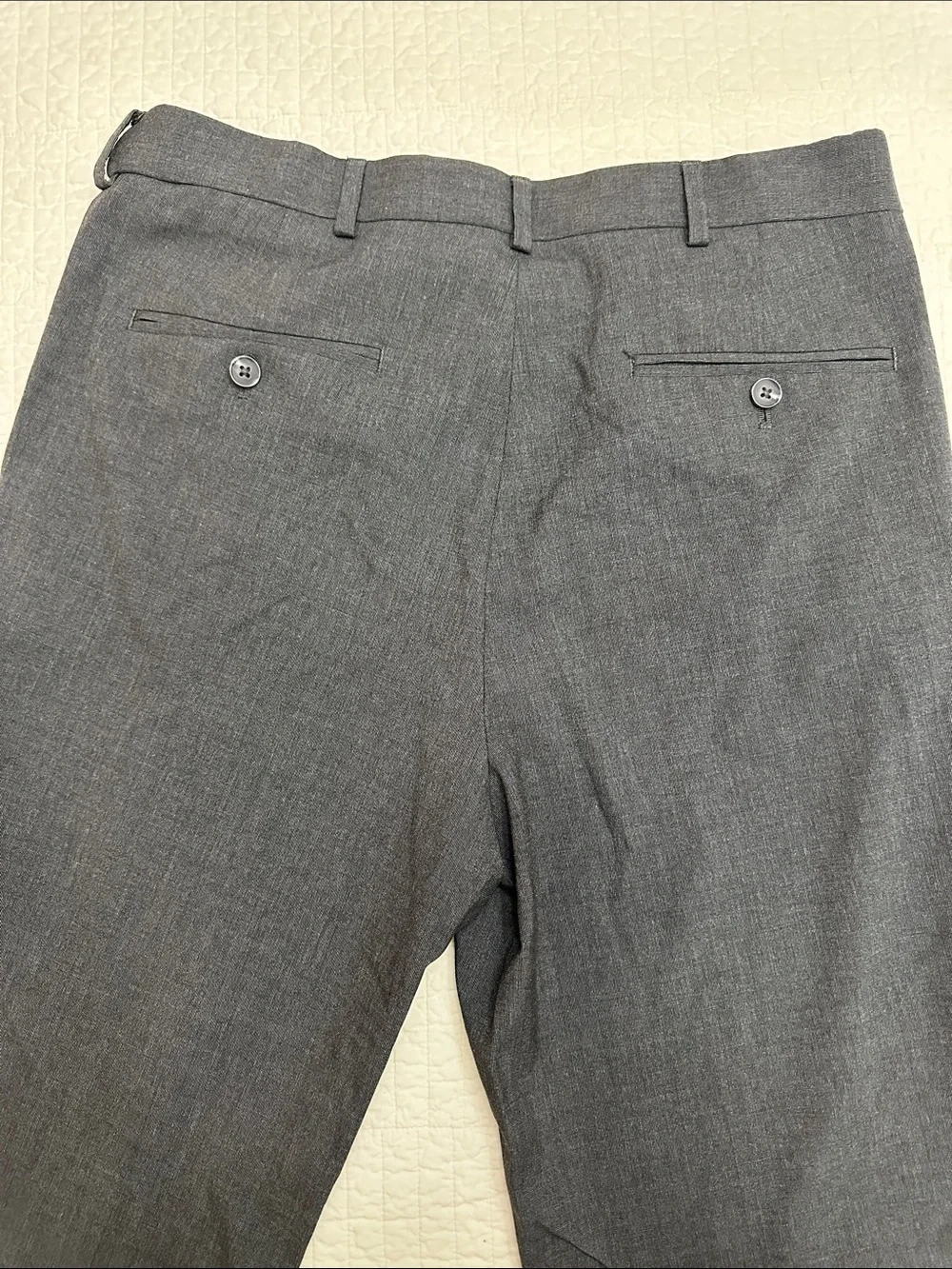 Saddlebred Dress Pants 32x32 Classic Straight-Leg Dress Pants in Charcoal Gray